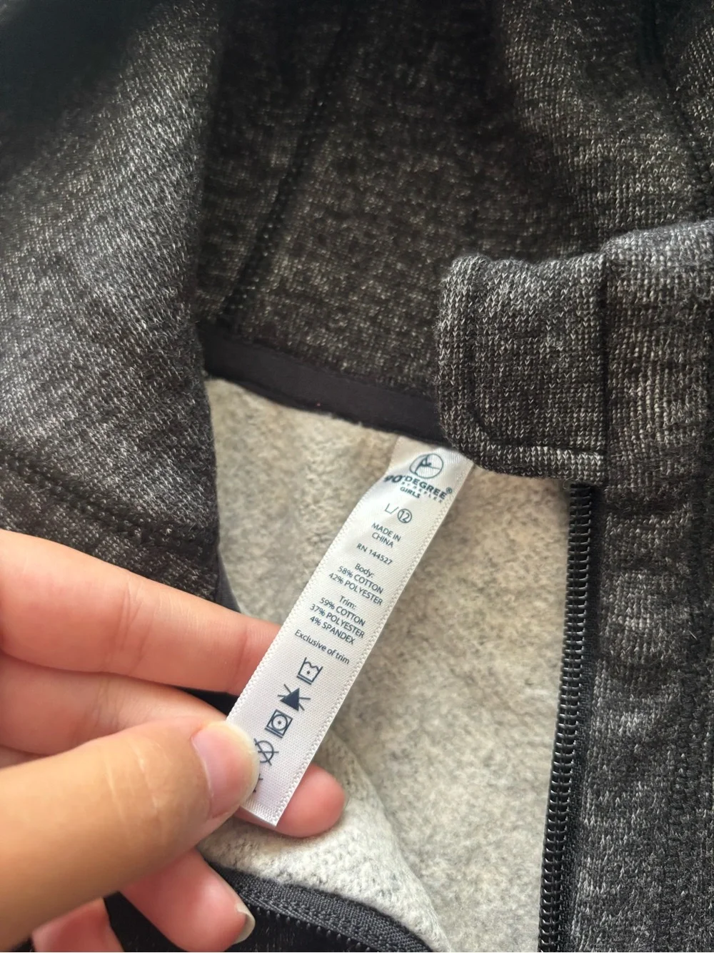 Kids' Charcoal Hooded Zip Sweatshirt - Unbranded